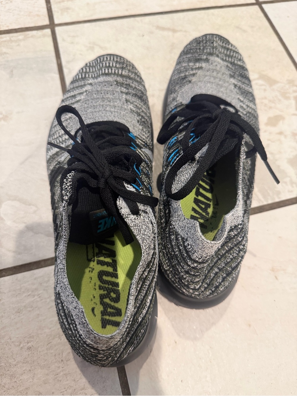Nike Free RN Flyknit  - Grey, Black & Blue - Picture 4 of 6